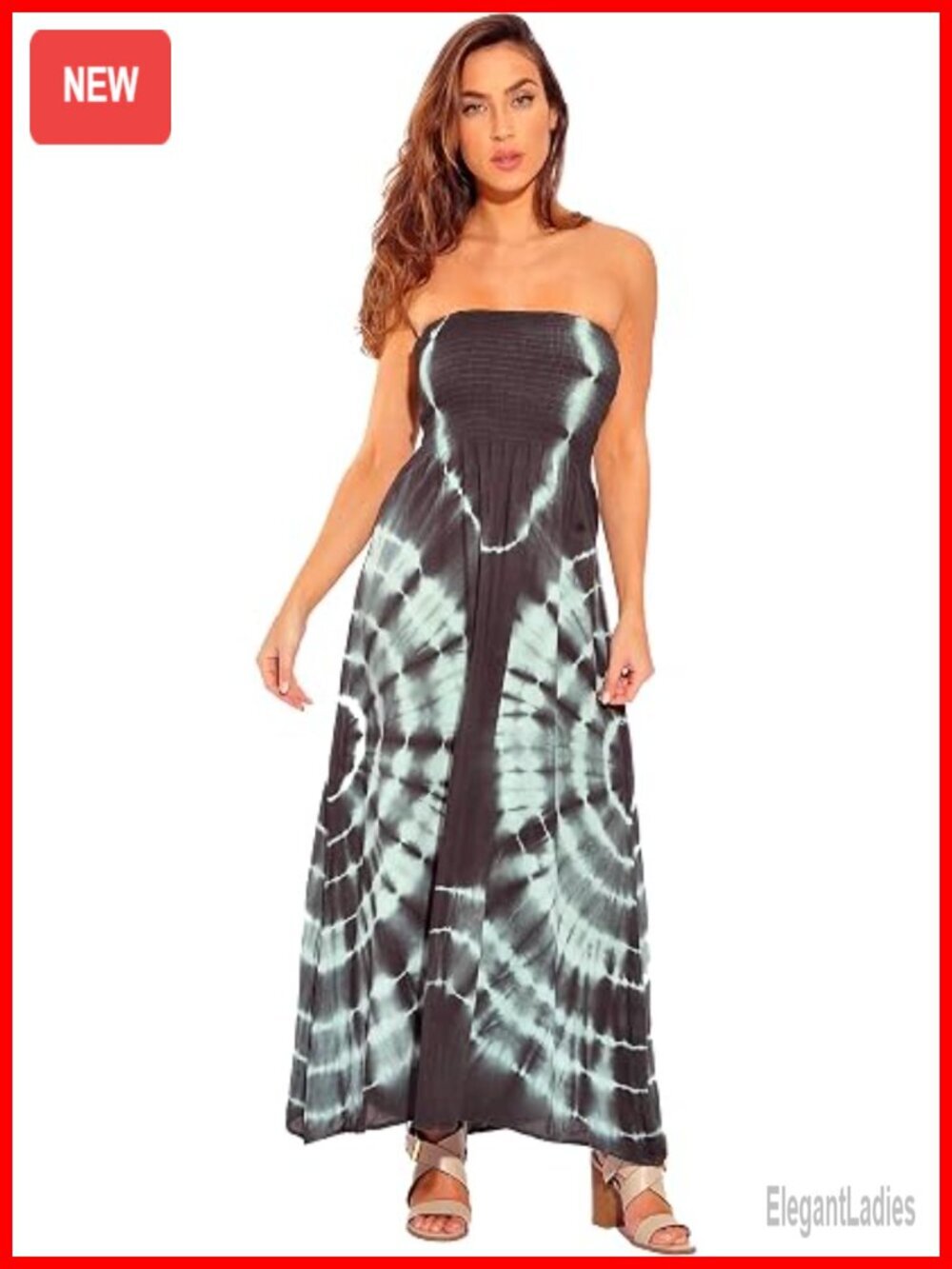 Maxi Summer Dress with Removable Straps - Rayon